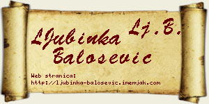 LJubinka Balošević vizit kartica